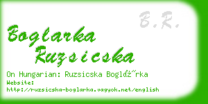 boglarka ruzsicska business card